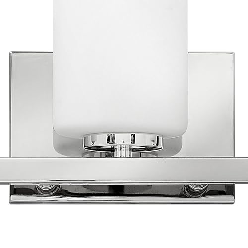 Image of Hinkley Kyra Medium Three Light Bathroom Vanity Fixture, Install Up /Down, Etched Opal Shades, Polished Nickel