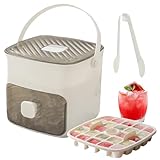 PORTABLE ET PEU ENCOMBRANT : Conçu pour la simplicité, le couvercle à bouton-poussoir permet de retirer les glaçons en quelques secondes. Conçue pour plus de praticité, sa structure compacte et empilable optimise l'espace du congélateur tout en facilitant le rangement. La poignée épaisse offre une prise en main confortable