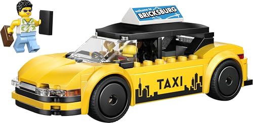 Image of LEGO City Yellow Taxi - Model Car Kit with 2 Minifigures - Iconic Taxi Car Toy - 60487