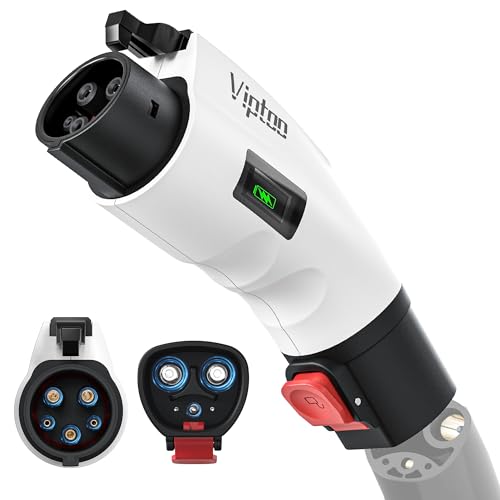 VIPTOO Tesla to J1772 Adapter 60A 250V AC — NACS EV Charging Connector with Charging Status Display for Tesla Wall/Destination/Mobile Charger, Fast & Safe Charging (White)