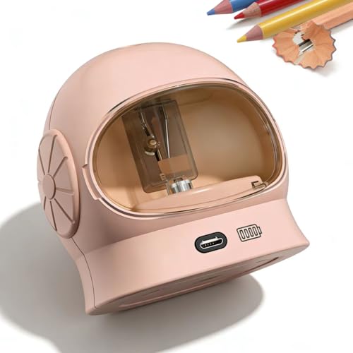 Elektrischer Anspitzer Für Kinder, 6–8 Mm Batterie Und Usb Bleistiftspitzer, Mini Klein Elektrisch Spitzer Mit Behälter Für Zuhause, Büro, Kinder, Lehrer, Künstler, Rosa