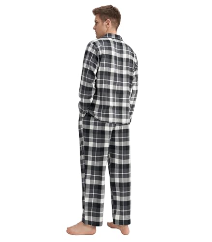 Image of DAVID ARCHY Men's Pajamas Set Flannel Pjs Sets Cotton Pajamas for Men | Ultra-Soft Loungewear Sets, Classic Plaid Sleepwear for Winter, Lounge Set with Roomy Pockets, Pijamas para Hombres