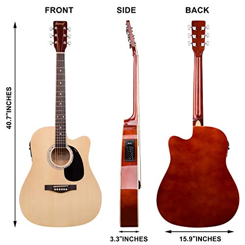 Image of JUAREZ Arpeggio JRA41SP-TLQ-NAT 104.14 cm (41 Inch) Semi-Acoustic Guitar Kit, Thin Line Body, Spruce Top, with 4 Band EQ, Natural