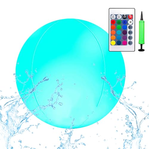 Miniatura 8 de Xijobido Pelotas Iluminadas Para Piscina,Bolas Decorativas Con Brillo Nocturno Para Piscina Y Playa - Luz Nocturna Flotante Led Para Exteriores, Jardín, Verano Y Áreas De Juegos