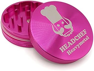 Headchef Heavymetal 55mm, 2 Piece Grinder, Metal Herb Grinder with Magnetic Lid (Deep Purple)