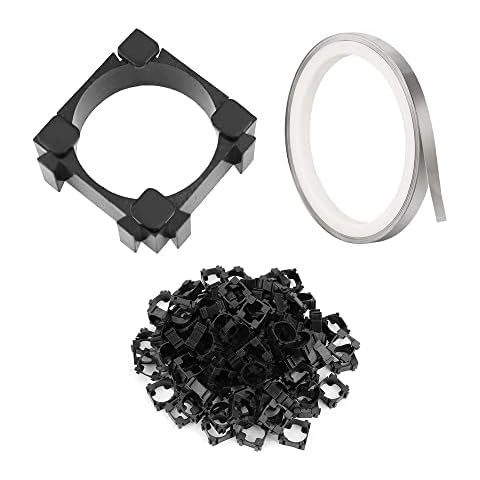 DXiongW 60 Pieces 18650 Cell Spacers 18650 Li-ion Battery Holder 18650 Battery Holder Parallel Cylindrical Battery Holder Lithium Battery Holder for DIY Fixed Battery Pack with 10m Nickel Strip Cover