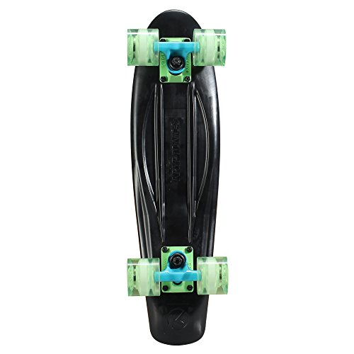 Kryptonics Original Torpedo 22.5" Complete Kids Poly Cruiser Skateboard, Black/Green #TOP2