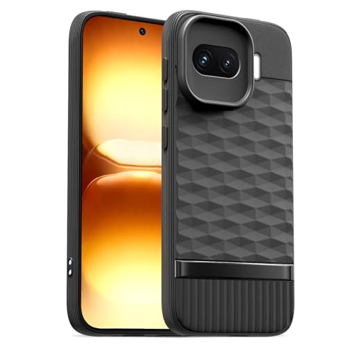 Image of Pikkme Back Cover for iQOO 15R 5G Camera Protection 3D Hexa Cube Design Silicone Protective Bumper Case (Black)