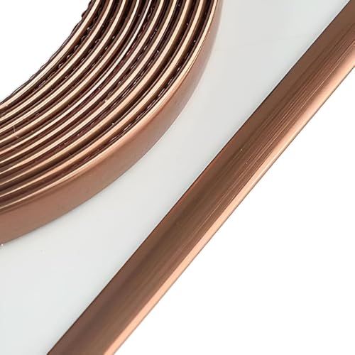 Pelar y pegar molduras, Tiras de pared autoadhesivas, cinta plateada brillante galvanizada similar al Metal for paneles paredes techo, diseño acabado tipo espejo(Bronze,600 * 1.5cm)