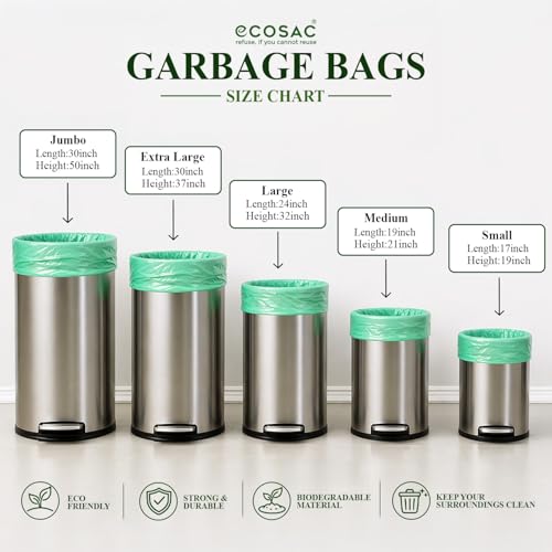Image of Kachra Sack Biodegradable Garbage Bags | Leak-Proof & Tear-Resistant Trash Bags | Eco-Friendly with Ties | Multipurpose for Home, Office & Kitchen (30X37 Inches, 10)