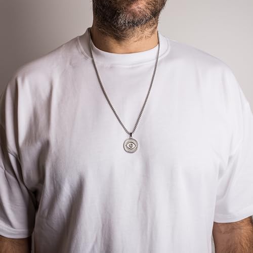 Collier Oeil de la Providence Akitsune Astra, cadeau idéal en acier inoxydable 70cm