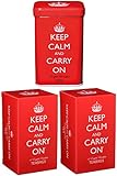 Keep Calm and Carry On English Breakfast Tea, Set of Tin and Two Cartons, 120 Tea Bags