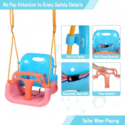 Image of RedSwing 3-in-1 Swing Seat, Blue Pink Orange