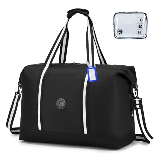 BAGZY Bolsa Viaje Maletas de Viaje Cabina 55x40x23 Impermeable Bolso de Viaje Plegable 50L Bolsa de Hombro Mujer Bolsa Deportiva Bolso Holdall Maleta de Mano Bolsa de Cabina Bolsa Fines de Semana