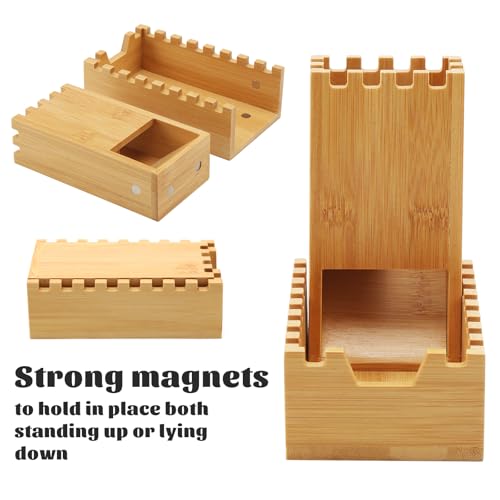 Bambus Würfelturm faltbar hölzerne Würfelrolle Schloss Rolling Case zusammenklappbar Holz Würfelkasten für Tabletop- Spiele Brettspiele Mini- Spiele 6x3x2inch