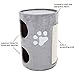 20.5-Inch Cat Condo - 2 Story Cat House with Sisal Scratch Pad, Barrel Shaped Pet House Covered in Soft Fabric by PETMAKER (Gray)