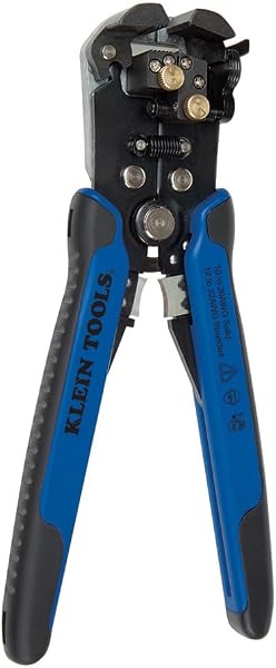 Klein Tools 11061 | Self-adjusting cable stripper 0.2 – 1 mm² | Self-adjusting head | Adjustable stop | Tension wheel | Integrated cutter | 21 cm