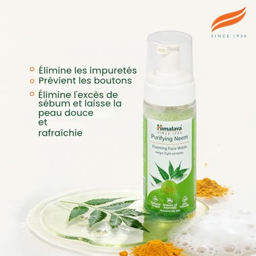 Himalaya Herbals Mousse nettoyante pour le visage à l'extrait de curcuma - Nettoyant pour le visage à base de plantes sans savon, SLS - TESTÉ PAR DERMATOLOGIE 150 ml – vue 3