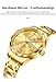 OLEVS Men Gold Watch Luxury Diamond Stainless Steel Waterproof Large Face Mens Wristwatch Analog Calendar Watches for Men Relojes para Hombres