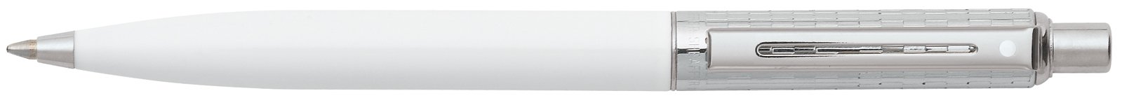 Sheaffer Sentinel Signature Kugelschreiber, weißer Schaft, eingeätztes Design mit chromfarbener Kappe