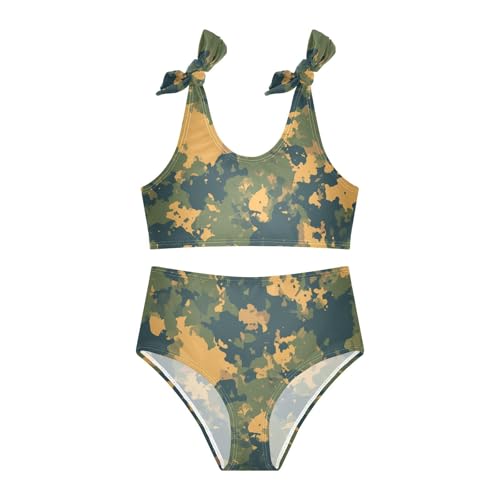 KLL Military Camo Pattern Forest Slate Girls Bikini Sets 2 Piece Cute Swimsuit Beach Swimwear Bathing Suit3