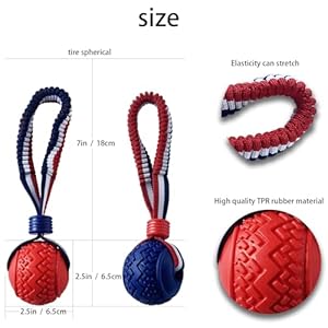 Pet ball dog toy ball toy dog ball with rope pet interactive toy rope dog ball toy throwing toy ball small and medium sized dogs tough rope durable dog ball tpr rubber ball ltq   cucciolini doodles