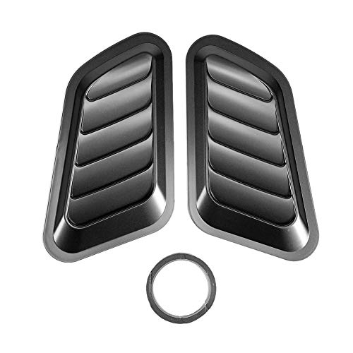 Ventilación del capó, etiqueta engomada del coche ABS decorativa flujo de aire toma de aire capó capó cubierta universal(Negro)