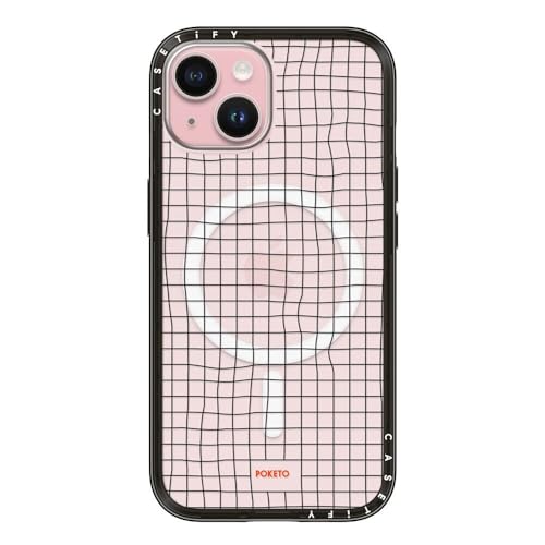 CASETiFY RpNg iPhone 15 P[X [MagSafeΉ/^ y/ϏՌ] - Wavy Grid by Poketo - ubN