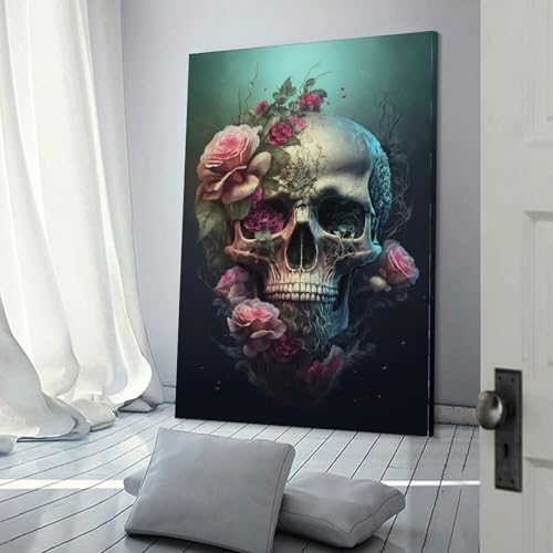 Impression artistique squelette POLIUAWS de 30x45 cm en toile moderne