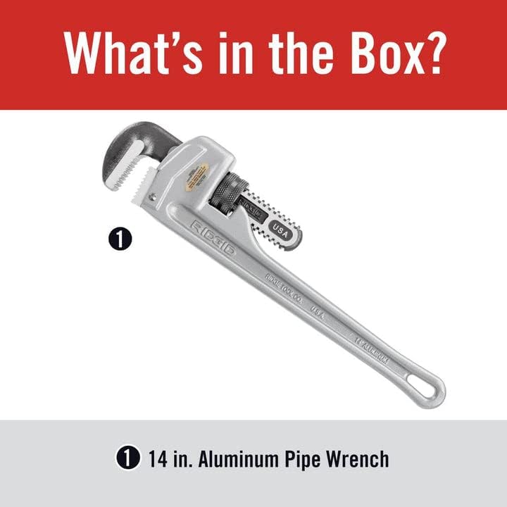 814 Aluminum Straight Pipe Wrench, 14 