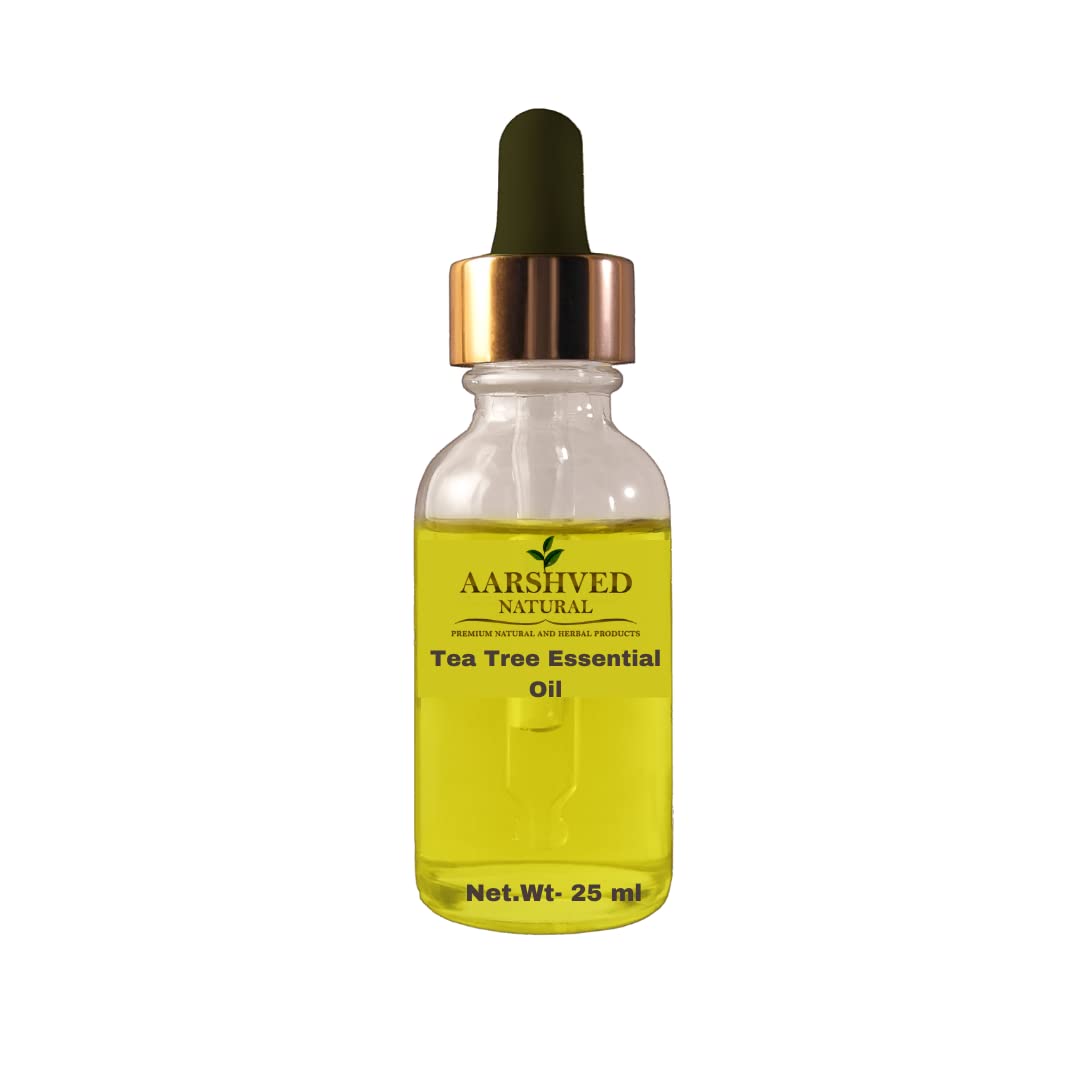 Aarshved Tea Tree Oil (25ml) Essential Oil for Anti Acne Face & Skin Natural & Undiluted Therapeutic Grade Hair Oil