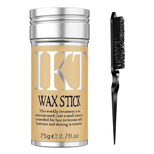 IKT Hair Wax Stick Slick Back Hair Edge Brush Pink Comb Wax Stick for Hair Flyaways, Styling Products Essentials Stuff for Women, Men's and Clean 75g