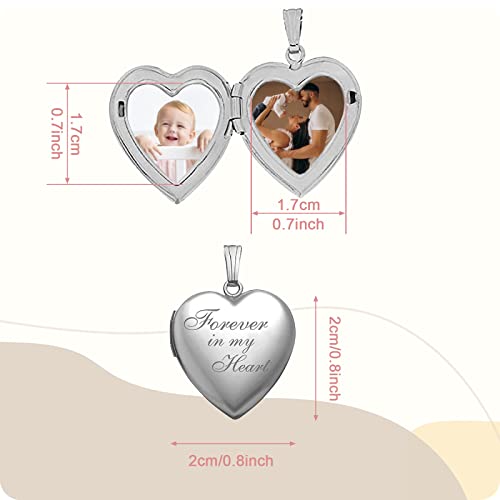Jerbcks Custom Heart Locket Necklace For Women, Personalized Photo Pendant Necklace Customizable Necklace With Text Symbols, Customized Memorial Gifts For Wedding Anniversary Birthday Mother's Day #TOP3