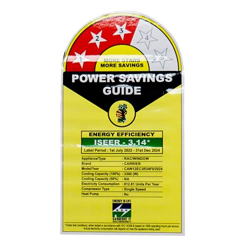 Image of Carrier 1Ton 3 Star Window Fixed Speed AC(Copper, Dust Filter & Turbo Mode, 2024 Model, Estrella Ex,CAW12EC3R34F0,White)