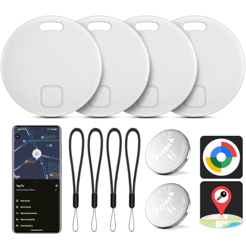 Air Tracker Android Lot de 4, 2026 Smat Tracker Localisateur D’Objets Bluetooth Fonctionne avec l’app Google Localiser(Uniquement Android), Air Smart Traceur pour clés,Valise, Bagages