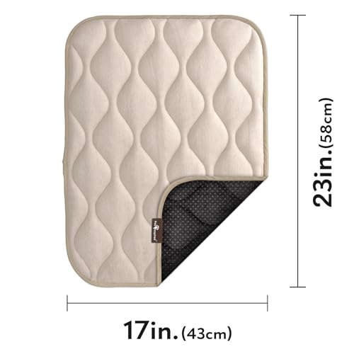 Paw-Inspired-Washable-Padded-Crate-Mats-for-Dogs-23-x-17-Pad-Fits-24-inch-Kennels-Leakproof-Waterproof-Bottom-Plush-Pet-Beds-Tan - Cucciolini Doodles Paw-Inspired-Washable-Padded-Crate-Mats-for-Dogs-23-x-17-Pad-Fits-24-inch-Kennels-Leakproof-Waterproof-Bottom-Plush-Pet-Beds-Tan