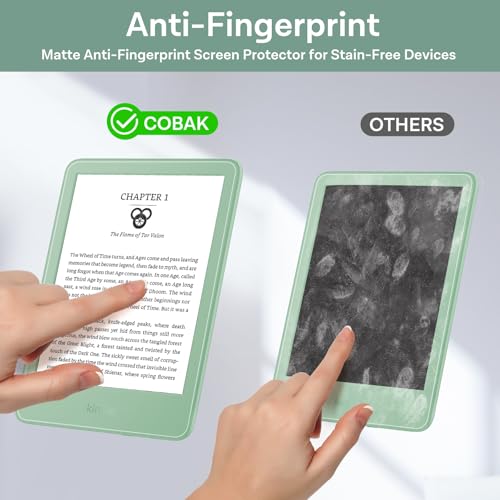 CoBak 4 Pack Anti-Glare Matte Screen Protector for 6" Kindle 2024 and 2022 (11 Generation) Kobo Nia, and PocketBook - High Clarity, Fingerprint Resistance, Anti-Bubble PET Film