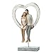 Produktbild GILDE Deko Figur Liebespaar Skulptur Liebe Geschenk für Paare  Hochzeitstag Geschenk für Frauen  Dekofiguren Wohnzimmer modern  Farben: Silber Weiß  Höhe 26 cm