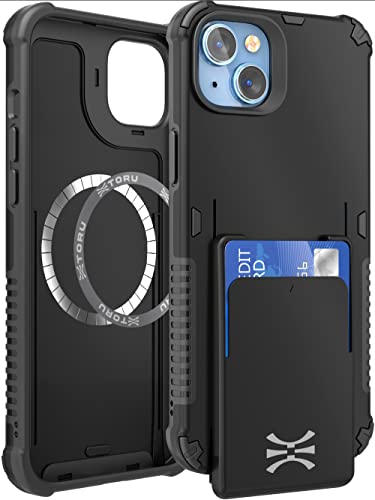 TORU MX PRO for iPhone 14 Plus Slim Hard Wallet Case, Black