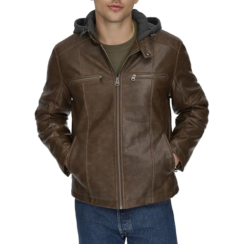 Image of Levi's Men's Faux Leather Racer Jacket Coat