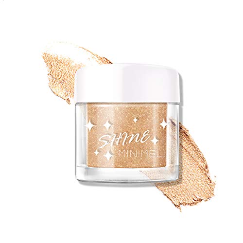 Shimmer Eye Face Powder Makeup, Glitter Shine Smooth Powder Highly Pigmented, Long Lasing, Multi-function for Eyeshadow Lip Body Make Up, 0.08Oz(02)