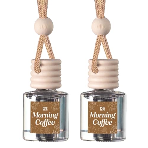 Image of C&E Craft Co Hanging Car Air Freshener Diffuser 2 Pack, Long Lasting Fragrance Oil Car Freshener, Glass Bottle Auto Air Freshener, Made in USA (Morning Coffee)