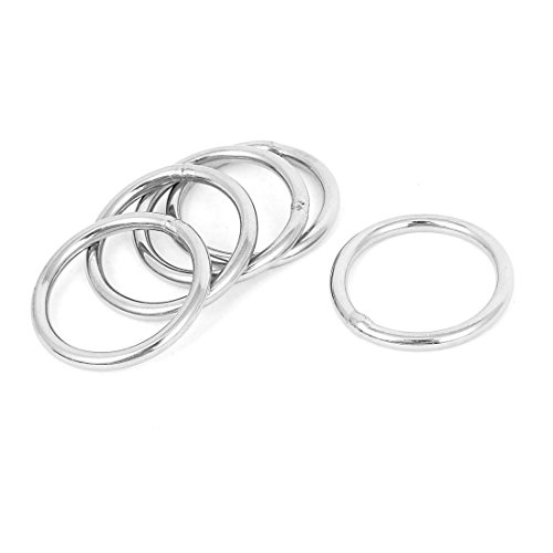 Uxcell a15060500ux0119 30mm x 3mm Stainless Steel Webbing Strapping Welded O Rings (5 Piece)