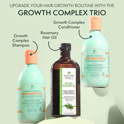 Nature Spell Rosmarinöl für Haar & Haut, Rosmarinöl für Haarwachstum, pflegt trockenes, strapaziertes Haar, gegen Haarausfall – 150 ml