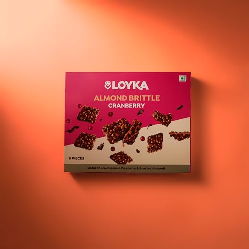 Image of Loyka Almond Brittle Cranberry - 8pcs | Premium Chocolate Gift Hamper | Dark Choco, Almond & Cranberry Delight | Crunchy Nutty Indulgence