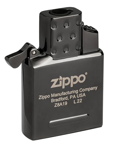 Zippo Insert Gaz pour briquets Tempête – Noir – Flamme Jet Bleue – Single Flame – Rechargeable au Butane – S’adapte à Zippo Classiques
