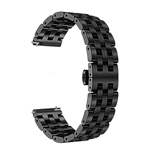 Bracelet montre acier inoxydable 20mm noir anti usure pour métal