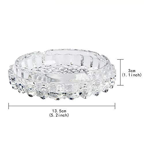 Mirakii Round Crystal Cut Clear Glass Ashtray for Home and Hotels & Bar - Image 6 thumbnail