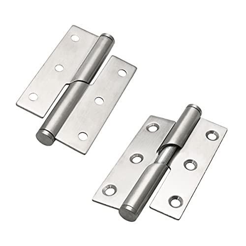 Dghaop 2Pcs Stainless Steel Lifting Hinge 3" Rising Butt Handed Lift Off Door Hinge Right #TOP4