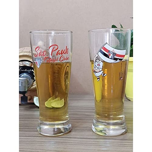 Kit 2 copo vidro Tulipa cerveja 300ml São Paulo presente